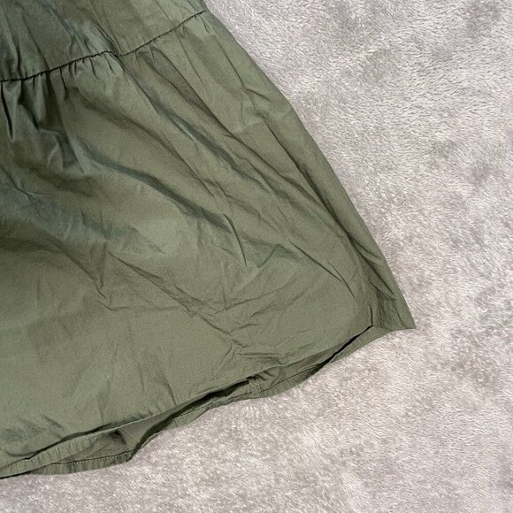 Banana Republic Tiered‎ Mini Dress Women's Large Green Puff Sleeve Cottagecore - Picture 2 of 14